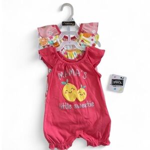 Baby Girl Romper Set with Fruit Designs